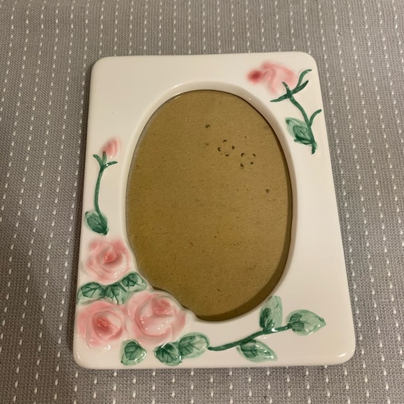 Floral Ceramic Photo Frame - Pink Roses - Picture 2 of 5
